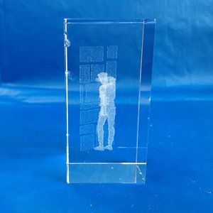 Military Vet at The Western Wall Base 3D Crystal